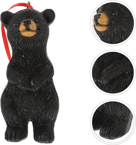Vista 2 de Yardwe Lindo oso negro adorno oso decoración animal de peluche para jardín colgante figura