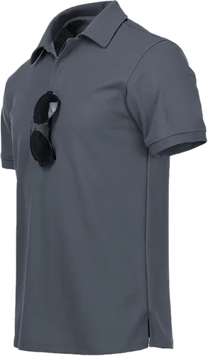 Vista 3 de SCODI Polo para hombre, casual, manga corta, polo de golf, atlético, diario, cuello camisa, camiseta de tenis