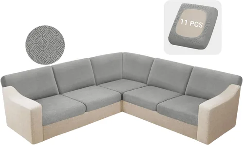 Vista 17 de HDCAXKJ - Fundas impermeables para cojín de sofá modular, fundas elásticas para cojín de sofá de esquina, fundas protectoras de muebles de jacquard