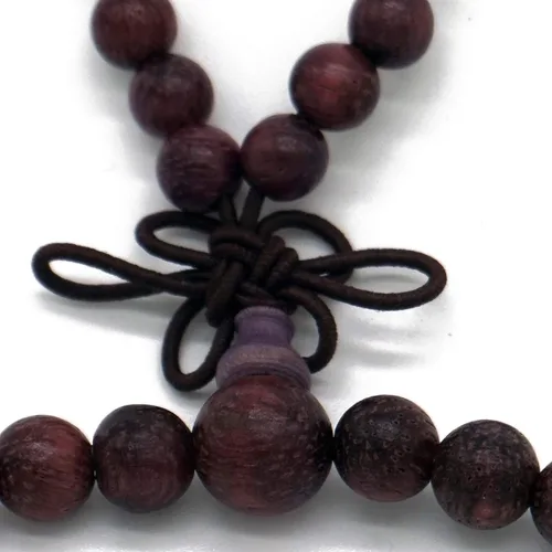 Vista 3 de Zen Dear - Pulsera unisex de madera de Japa Mala con cuentas tibetanas budistas Mala