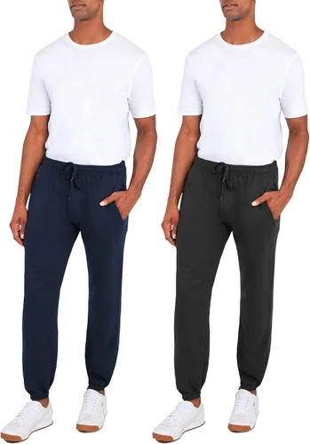 Vista 4 de Andrew Scott Pantalones deportivos de forro polar para hombre Paquete múltiple Pantalones deportivos holgados para entrenamiento, correr