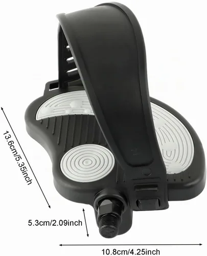 Vista 2 de Pedales de bicicleta estática con correas, Pedales de bicicleta reclinada estacionaria, Rosca de 1/2 "para bicicleta de spin, Bicicleta estática