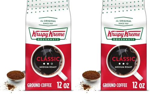 Vista 12 de Krispy Kreme Donuts, clásico, café molido, tostado medio, bolsa de 12 onzas