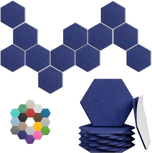 Vista 46 de Paneles hexagonales en forma de A, paquete de 12 paneles acústicos de alta densidad de 12 x 10 x 0.4 pulgadas para mejorar la reducción de ruido