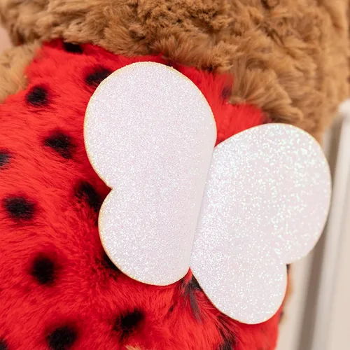Vista 5 de Oso de peluche suave, juguetes de peluche con disfraz de mariquita, oso de peluche, disfraz de mariquita, oso de peluche, regalo para niños y amantes