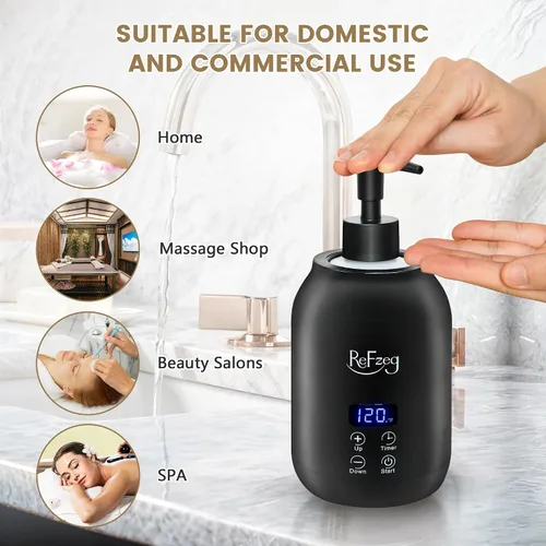 Vista 7 de Calentador de aceite de masaje, calentador digital profesional de loción eléctrica para spa, calentador de aceite portátil, crema calentada
