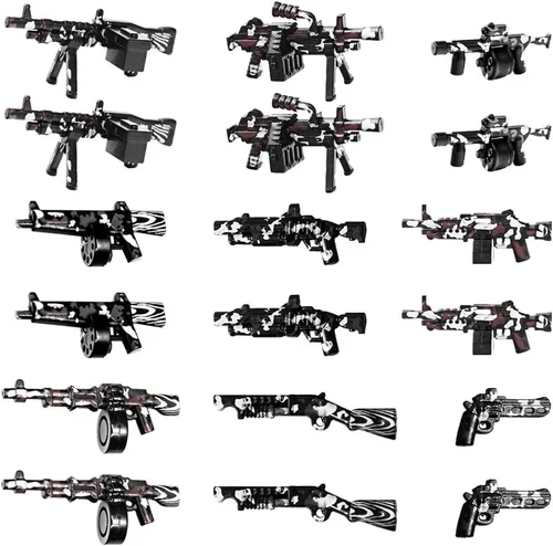 Vista 9 de 390+ Piezas Paquete de Armas Militares Juguetes de Bloques de Construcción Conjunto de Armas del Ejército Conjunto de Equipo de Soldado Kits