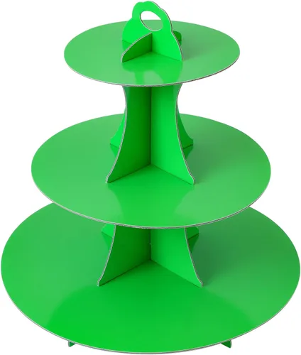 Vista 40 de Soleebee Soporte redondo de 3 niveles para cupcakes, torre de cartón para cupcakes, torre de soporte para pasteles de postre para decoración