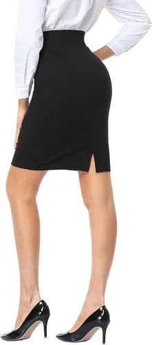 Vista 4 de Tapata Women's Ponte Pencil Skirt Stretchy Office Work Skirt Knee Length Business Bodycon High Waist