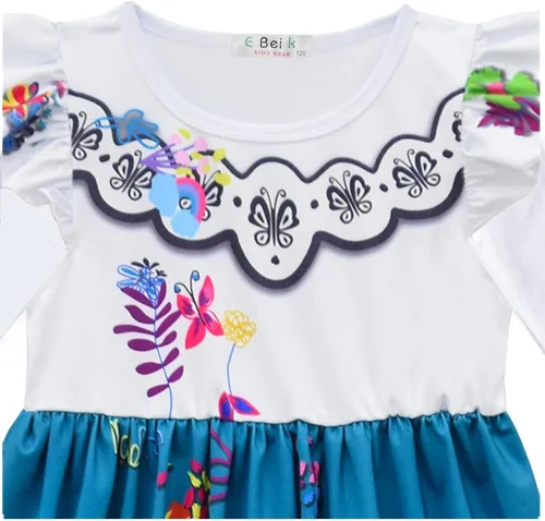 Vista 2 de Choadam Vestido Mirabel para niñas y niños pequeños, vestido de princesa Isabella 2t, 4t, 6t