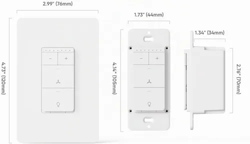 Vista 7 de TREATLIFE Control inteligente de ventilador de techo e interruptor de luz regulador, 2 unidades, necesita cable neutro, interruptor de luz