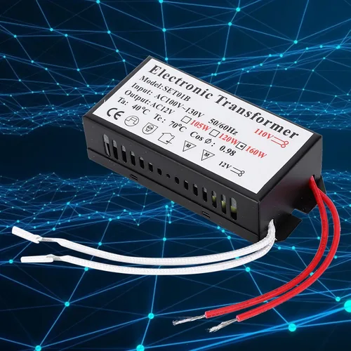 Vista 8 de Transformador electrónico de 75 W, 160 W, 120 V, transformador de luz halógena, 110 V a 12 V, convertidor de voltaje para controlador de fuente