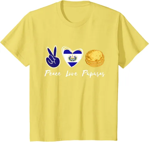 Vista 50 de Pupusas Lover Love Peace El Salvadaor Camiseta Comida Salvadoreña