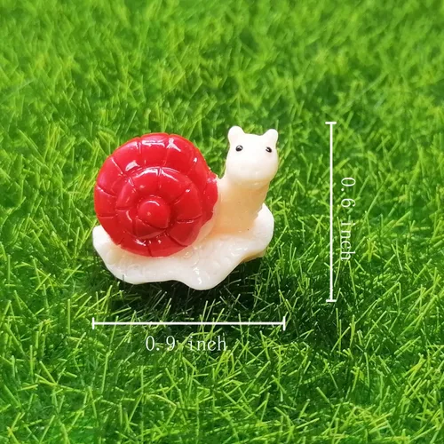 Vista 2 de JKanruh 21 piezas de mini caracoles de resina en miniatura de animales, mini figuras de caracol, jardín de hadas, adornos de paisaje de musgo