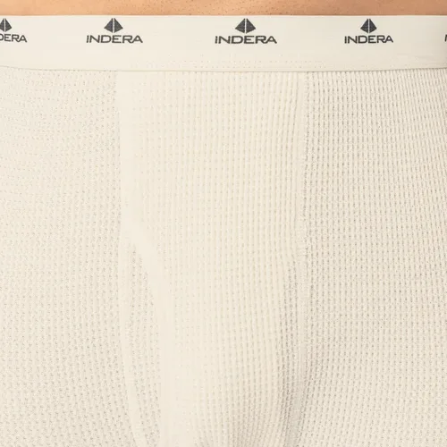 Vista 3 de Indera Pantalones largos de algodón pesado, ropa interior térmica para hombres en tallas altas naturales