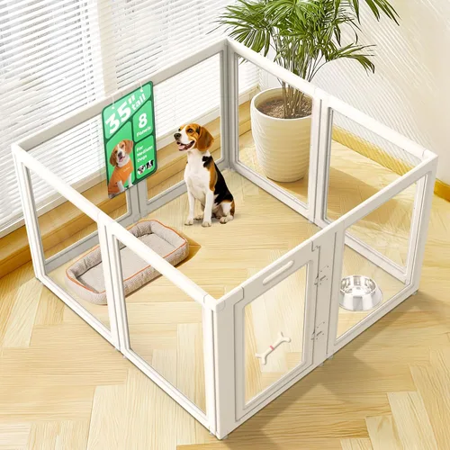 Vista 15 de FXW AuraSpace - Cerca acrílica para perros pequeños, para interiores, 24 pulgadas, 2 paneles, incluye 1 puerta y 1 panel, color negro