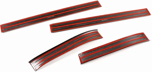 Vista 5 de YIWANG 100% de fibra de carbono real borde de la puerta Scuff Plate Insert Trim para Porsche MACAN 2014-2020 Accesorios de coche