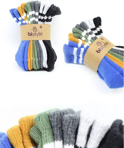Vista 6 de Calcetines tobilleros con agarre para bebé, 6 pares, calcetines de algodón orgánico para recién nacidos, calcetines de tobillo para niños y niñas