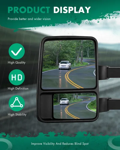 Vista 4 de SCITOO Espejos de remolque compatibles con Ford 1999-2007 para Ford para F250/F350/F450/F550 Super Duty Pickup Truck Luz de señal de giro calentada