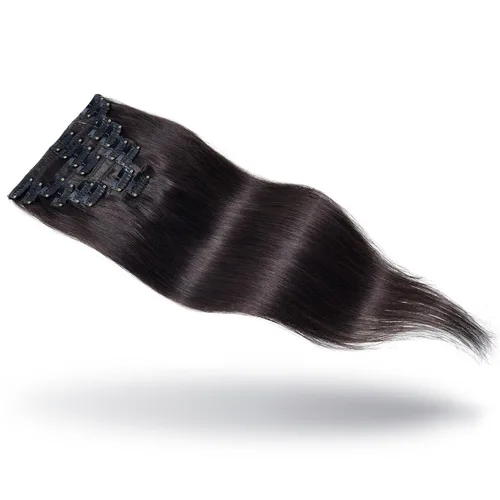 Vista 2 de Rosebud - Extensiones de cabello humano remy con clip, 8 unidades, 18 clips de 14 - 22 pulgadas
