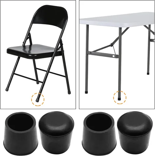 Vista 6 de Piutouyar Fundas redondas de goma de PVC para muebles, protectores de patas de silla de mesa de 0.984 in/1 pulgada, tapa de extremo antideslizante