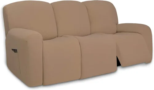 Vista 139 de PureFit Funda súper elástica para sofá reclinable con bolsillo, funda de sofá suave y antideslizante de elastano, lavable, protector de muebles