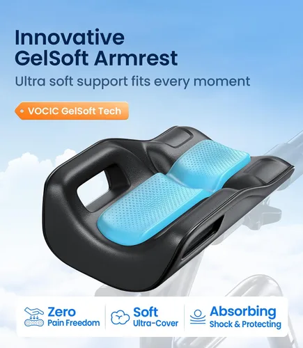 Vista 3 de VOCIC Caminantes para personas mayores, andador vertical con reposabrazos ajustables, Z22 GelCool Stand Up Walker con asiento y respaldo Ergo