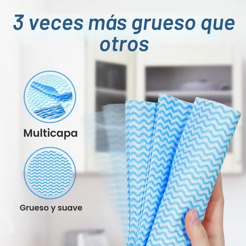 Vista 3 de Paños de limpieza reutilizables, toallas de papel para platos, toallas de limpieza doméstica, paños multiusos de secado rápido, paños de cocina