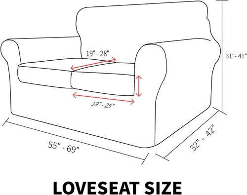 Vista 44 de MAXIJIN 2 piezas de fundas para silla con brazos, funda para silla de sofá para sala de estar, funda elástica para perros para una silla con 1 cojín