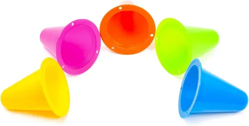 Vista 8 de [Usado] Mini Plastic Cones - Durable Polyethylene & Soccer Training Equipment - Classroom Activities & PE Supplies for Elementary - Dance Practice &