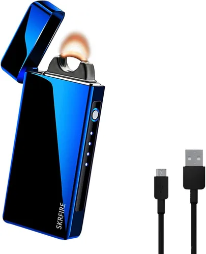 Vista 8 de SKRFIRE Encendedor eléctrico resistente al viento recargable – Diseño de arco de plasma, carga USB, linterna multimodo e indicador de batería