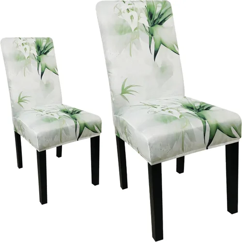 Vista 45 de Juego de 4 fundas para sillas de comedor, fundas elásticas Parsons, súper ajustadas, de elastano, extraíbles y lavables, para comedor, hotel