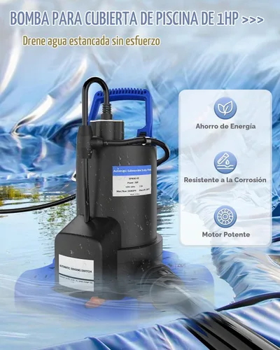 Vista 5 de AgiiMan 1HP Bomba automática de cubierta de piscina, bomba de sumidero sumergible