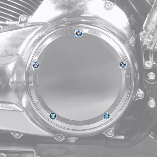 Vista 9 de NICECNC 5 tornillos de cubierta Derby de aleación de titanio azul compatibles con Harley Road Glide FLTRX 2015-2022, Heritage Softail Classic FLSTC