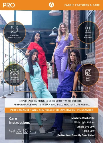Vista 7 de Adar Pro - Conjunto moderno de ropa quirúrgica atlética para mujer, Camiseta quirúrgica moderna con cuello en V y pantalones quirúrgicos de yoga