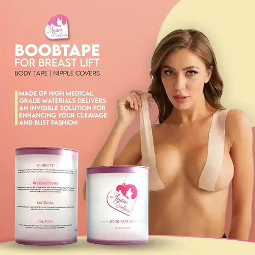 Vista 3 de Cinta adhesiva para levantamiento de senos, cinta corporal, cubiertas de pezones - pechos grandes, copa A-G - 20 cintas de ropa de doble cara