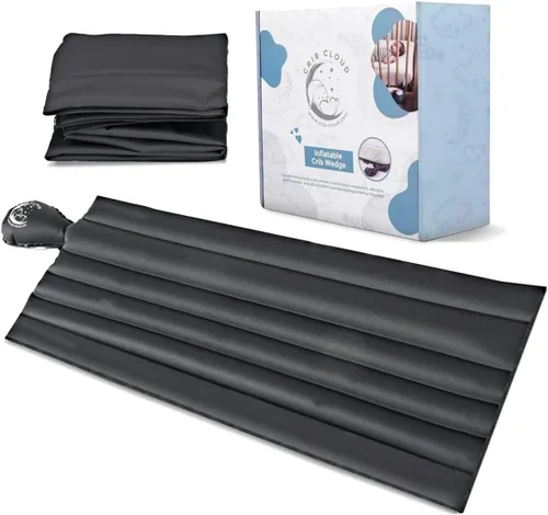 Vista 2 de Almohada inflable en forma de cuña para alivio de cólicos en bebés – Cuña para dormir de bebé totalmente ajustable para ayudar con el reflujo ácido