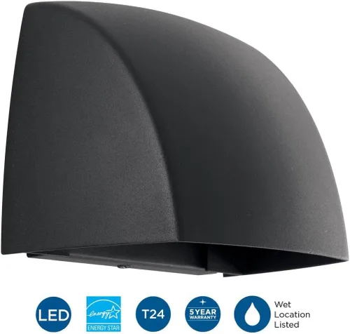 Vista 4 de Progress Lighting Cornisa Collection - Aplique de pared LED de una sola luz, negro, 4.75x5.25x5.25