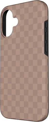 Vista 2 de Chic Brown Checkered Checkerboard Pattern Trendy Case for iPhone 16
