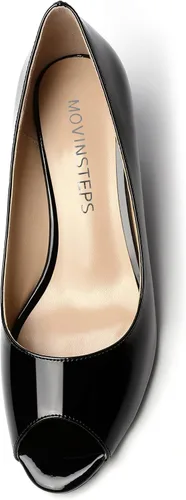 Vista 3 de Zapatos de tacón bajo con cuña y puntera abierta para mujer, de 2 pulgadas