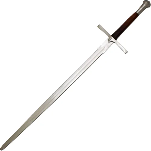 Vista 2 de Medieval Warrior espada forjada a mano de finales de la edad media, de espiga completa, templada.