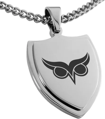 Vista 21 de Collar con colgante de escudo de dioses griegos de acero inoxidable