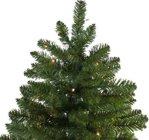 Vista 4 de Árbol de Navidad artificial de pino oriental delgado preiluminado de 10 pies, luces transparentes