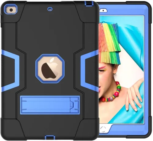Vista 10 de Compatible con iPad de 8ª generación 10.2 2020, iPad de 7ª generación/iPad de 10.2 pulgadas 2019 híbrido de impacto a prueba de caídas Armor Negro