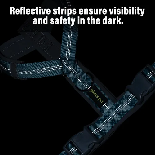Vista 22 de Arnés para perro Plutus Pet sin tirón, arnés ajustable de nylon con acolchado suave, arnés para perro reflectante y resistente para perros pequeños