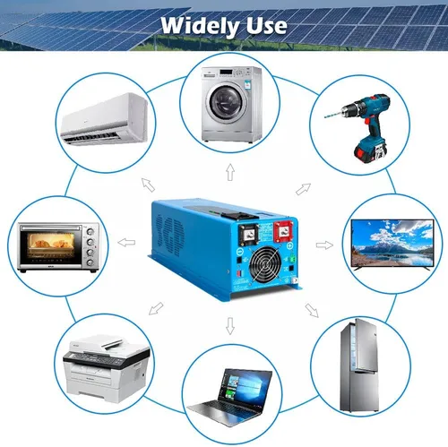 Vista 5 de SUNGOLDPOWER - Cargador inversor de 6000 W, entrada de 24 V CC y 240 VCA, salida de CA de 120 V/240 V de fase dividida, baja frecuencia, pico