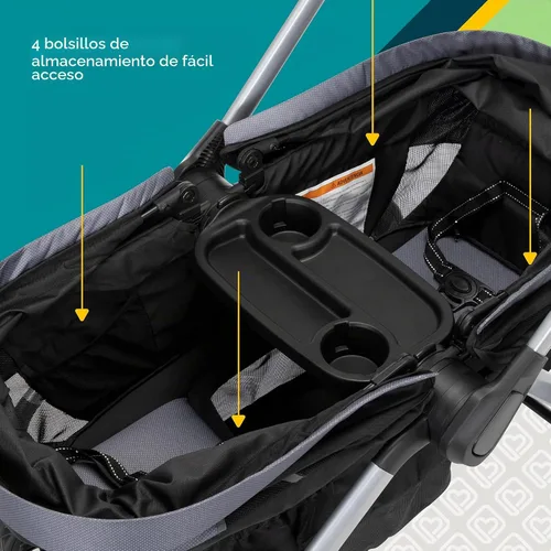 Vista 6 de Safety 1st Summit Wagon - Cochecito para 2 niños con bandeja extraíble en la calle alta