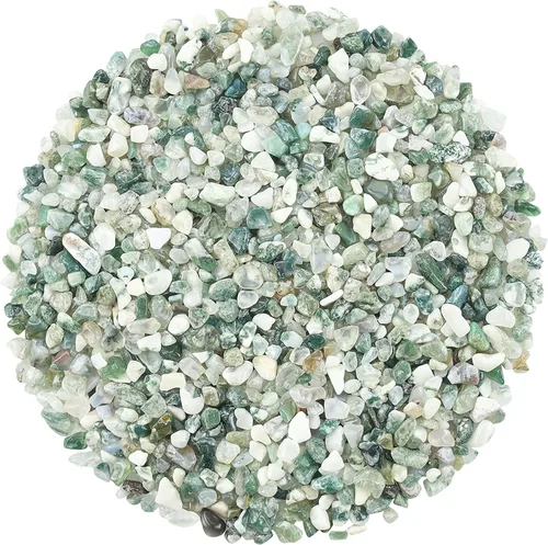 Vista 13 de ZHIYUXI Relleno de florero de fluorita de cristal, 0.22 libras, chips curativos pulidos para decoración, grava para pecera, plantas suculentas