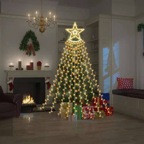Vista 7 de VTZNOJ 350 LED Guirnalda de luces de estrella para decoración de Navidad, impermeables, luces de cascada estrelladas con 8 modos de luz, control