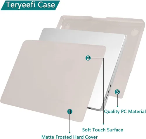 Vista 4 de Teryeefi Funda compatible con M3 MacBook Air de 15 pulgadas 2023 2024 versión A3114/A2941, carcasa rígida de plástico con cubierta de teclado